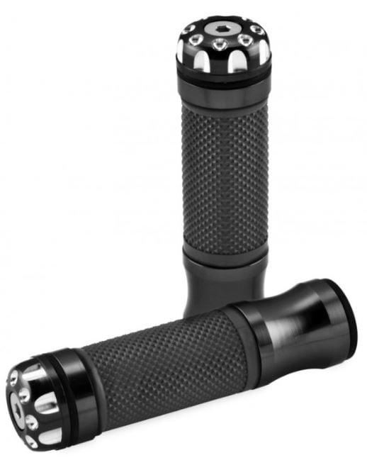 BikeMaster Revolver Black Handlebar Grips for 1" Bars (HF104067BK1