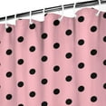 thumbnail image 3 of Minimalist Polka Dot Shower Curtain Featuring Vintage Retro Dot Pattern, Classic Black and White Polka Texture, Waterproof Fabric Bathroom Shower Curtain with Hooks, Machine Washable, 3 of 5