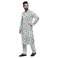 thumbnail image 2 of Atasi Designer Kurta Pajama For Men Printed Angrakha Style Casual Summer Clothing, 2 of 5