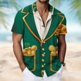 thumbnail image 4 of Men's St. Patrick's T Shirt Short Sleeve Lapel Button Down Printed Shirts Tops Green 4 XXL, 4 of 6
