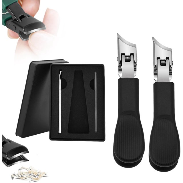 Lavito Nail Clipper, Caurat Slanted Nail Clippers, Slant Edge Nail Clippers, Wide Jaw Opening Anti-Splash Slanted Nail Clipper for Ingrown Nails and Thick Toenails