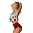 thumbnail image 3 of TOPIO Women Swimsuit High Waisted Swimwear Two Piece Flounce Bikini Swimsuit, 3 of 5