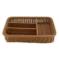 thumbnail image 1 of Cesta de almacenamiento dividida Cesta tejida para cubiertos Soporte multifuncional para utensilios para Marrón oscuro L, 1 of 9