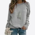 thumbnail image 2 of Skpblutn Plus Size Oversized Sweatshirt for Women Tops Feather Print Top Winter Fall Long Sleeve Round Neckline Casual Sweatshirts, 2 of 4