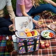 thumbnail image 5 of FORMRS Insulated Cooler Bag 24 Cans Capacity Soft Leakproof Lunch Box with Side Pockets, Yellow Wavy Plaid, 5 of 7