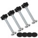 thumbnail image 1 of Uxcell 4-Pack Tornillos de Mano con Mango en Estrella, Perillas de Sujeción de Rosca M10x80mm con Tornillos, Placa de Presión y Almohadilla de Goma [Negro], 1 of 6