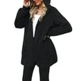 thumbnail image 6 of Gytharion Sherpa Fleece Jackets for Women Soft Comfy Open Front Fuzzy Teddy Coat Winter Fluffy Plush Warm Mid-Length Outerwear Solid Casual Long Sleeve Hooded Overcoat with Pockets, 6 of 8