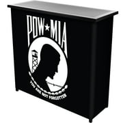 POW Metal 2-Shelf Portable Bar Table with Carrying Case