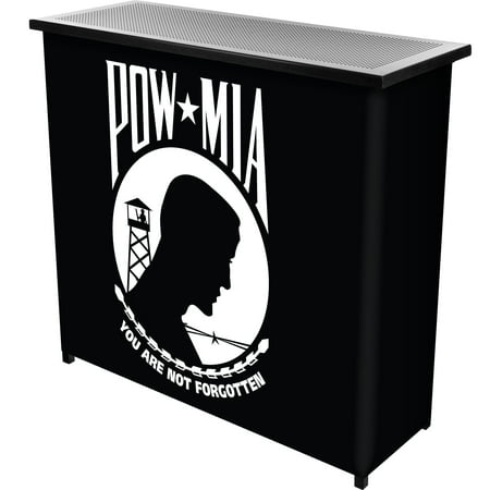 POW Metal 2-Shelf Portable Bar Table with Carrying Case