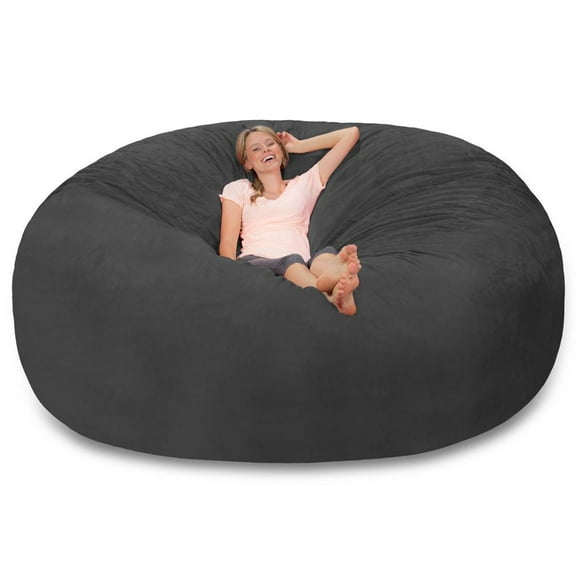 Large 5’ Bean Bag Chair for Adults, Memory Foam Bean Bags with Fluffy & Machine Cover, Reinforced Zipper, Giant Bean Bag Chairs for Living Room, Den, Bedroom, or Dorm