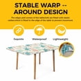 thumbnail image 4 of Teal Red Coastal Table Cloths for 4 Foot Rectangle Tables, Retro Beach Nautical Sea Turtle Coral Patio Waterproof Elastic Fitted Tablecloths, Washable Rectangular Table Cover for Camping, 4 of 8