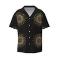 thumbnail image 4 of Uemuo Colorful Mandala Pattern Cotton Linen Short Sleeve Shirts,Casual Lightweight Button Down Shirts,Vacation Beach Summer Tops-Medium, 4 of 7