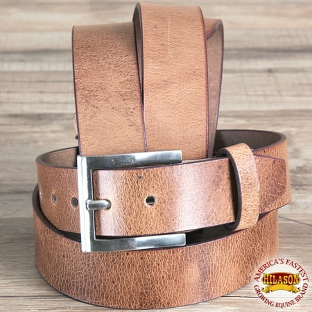 Leather Jean Casual Belt - 42'' HILASON CASUAL JEANS DRESS BELT VINTAGE WESTERN GENUINE LEATHER TAN MENS
