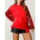 thumbnail image 5 of Sudadera con parches de lentejuelas para mujer, sudadera holgada informal de cuello redondo y manga larga con contraste de color para otoño, sudaderas con capucha navideñas, 5 of 5