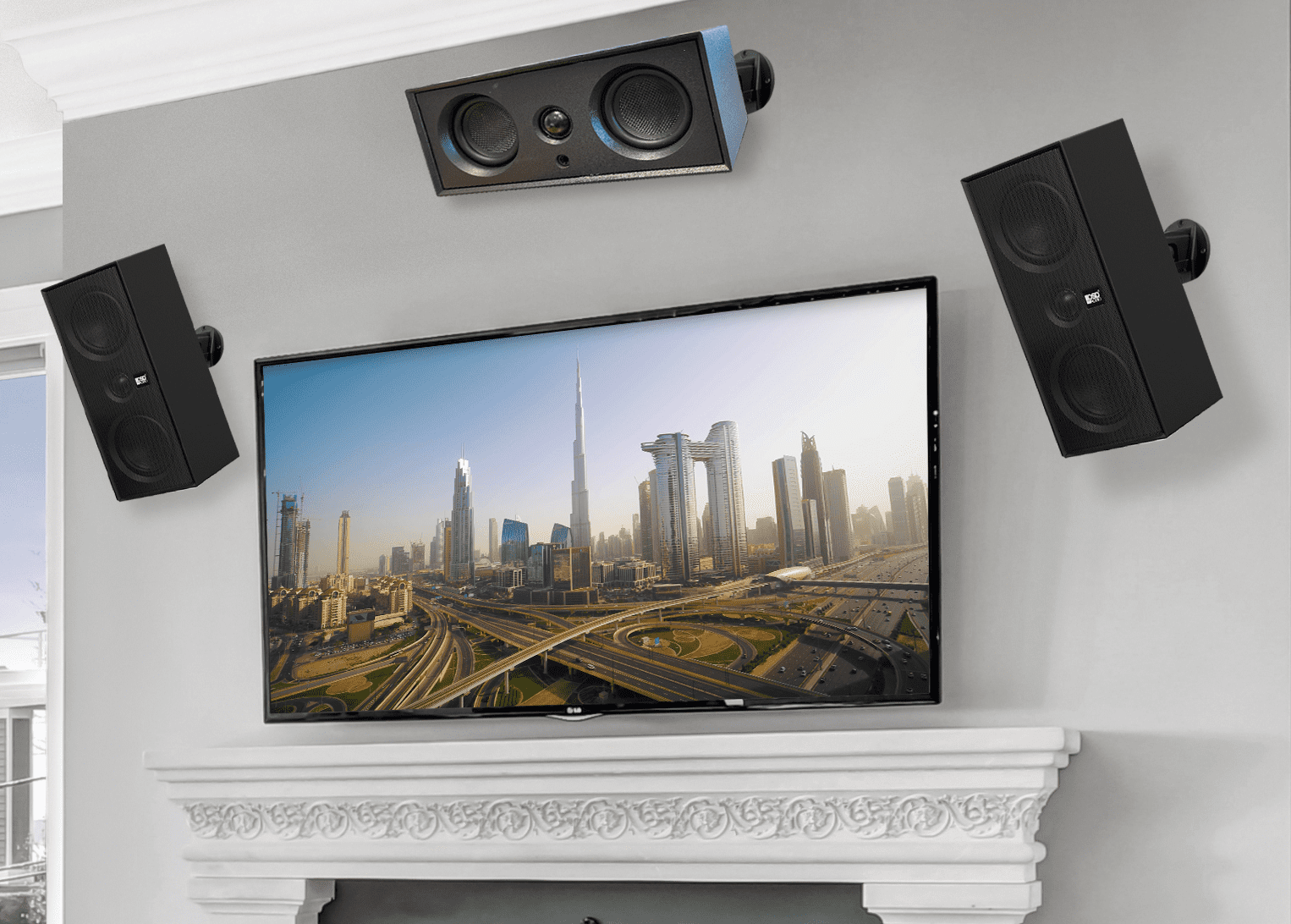 OSD Audio Nero MODQ3 LCR Bookshelf Speaker with Dual 3" Glass Fiber Woofers & 1" Silk Dome Tweeter, Single