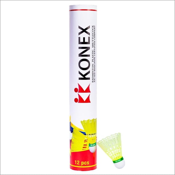 Konex CLS - 306 Yellow Badminton Shuttlecock for Boys and Girls Indoor Outdoor | Pack Of 12