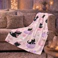 thumbnail image 5 of Kawaii autumn celebration Pastel Goth Theme Adorable Black Cats, Warm Flannel Blanket for Living Room and Bedroom, Playful Pet Portrait Pattern, Cat Lovers autumn celebration Gift, 5 of 7