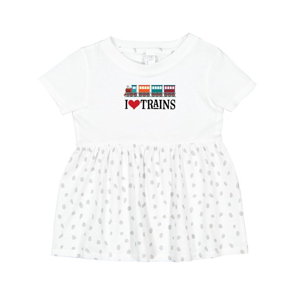 Inktastic I Love Trains Girls Baby Dress