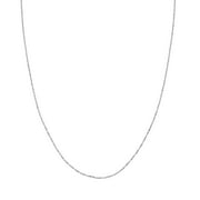 JEWELRY ADDICT 14K White Gold 16" 1.15mm Singapore Chain Necklace - Unisex