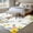 White, variant on Area Rug for Living Room, Easter Bunny Non-Slip Indoor Large Carpet for Bedroom/Dining Room, Spring Watercolor Country Flower Leaf Plant Washable Low-Profile Rectangle Floor Runner Rugs - 5 x 8 Ft