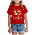 thumbnail image 3 of larppty Halloween Shirts for Kids Boys Girls Toddler Halloween Shirt Pumpkin Shirts Ghost Clothes Short Sleeve Tee 1T-14Y (Red,11-12 Years), 3 of 7