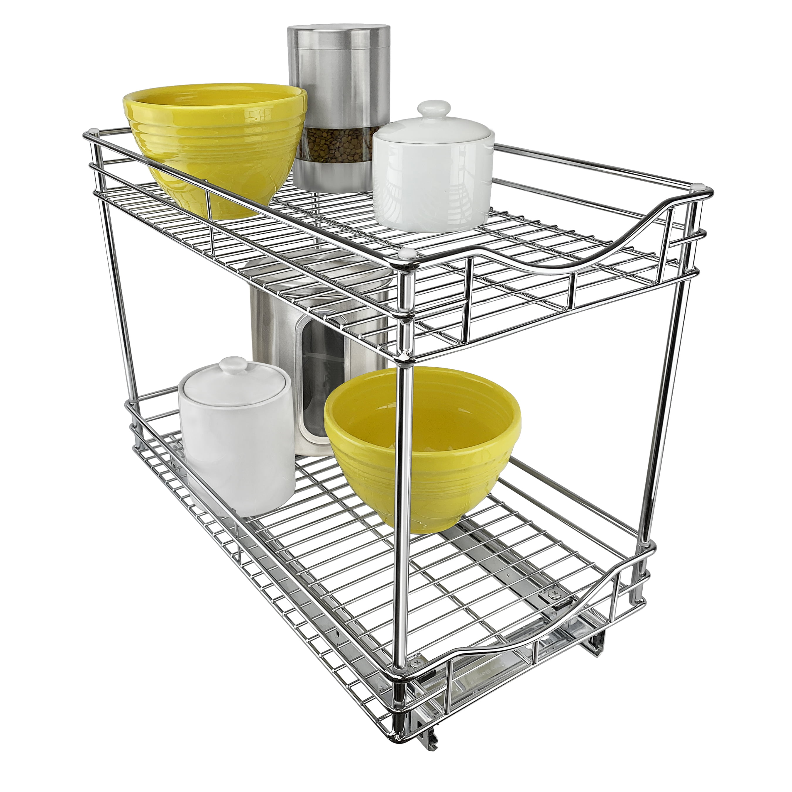 11 W x 21" D x 14-1/2"H Details about   Pull Out Two Tier Sliding Under Cabinet Organizer 