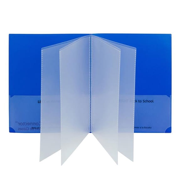 Classroom Connector Multi-Pocket Folders, Blue - Box of 15