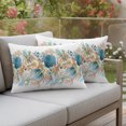 thumbnail image 3 of Outdoor Pillow Covers 20x12 Set of 2, Beach Coastal Waterproof Patio Throw Pillow Covers for Couch Sofa Chair, Nautical Shell Starfish Coral Summer Decorative Pillowcases for Throw Pillows, 3 of 9