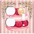 thumbnail image 4 of Metal Light Switch Plate Cover Elegant Raspberry Macaroon Cake Striped Wallpaper CAK049, 4 of 13