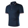 thumbnail image 2 of Sngxgn Shirts for Men - Short Sleeve Casual Polo Shirt(Navy,S), 2 of 7