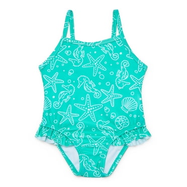 Wonder Nation Baby and Toddler Girl One- Piece Swimsuit, Sizes 12M-5T