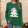 thumbnail image 6 of Caywon Women's Christmas Printed Sweater Round Neck Long Sleeve Knit Sweater Top Festive Christmas Patterns Classic Round Neck Design, 6 of 6