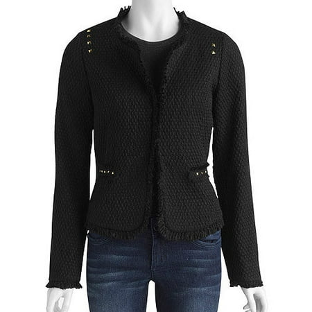 Women's Plus-Size Studded Classic Boucle Jacket
