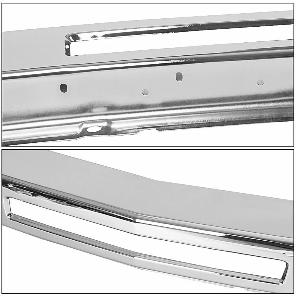 Suitable for Chrome Steel Impact Bar for 2007-2013 Chevy Silverado 1500/2500/3500 Pickup Front Bumper - Replacement for GM1002831 & 15941850