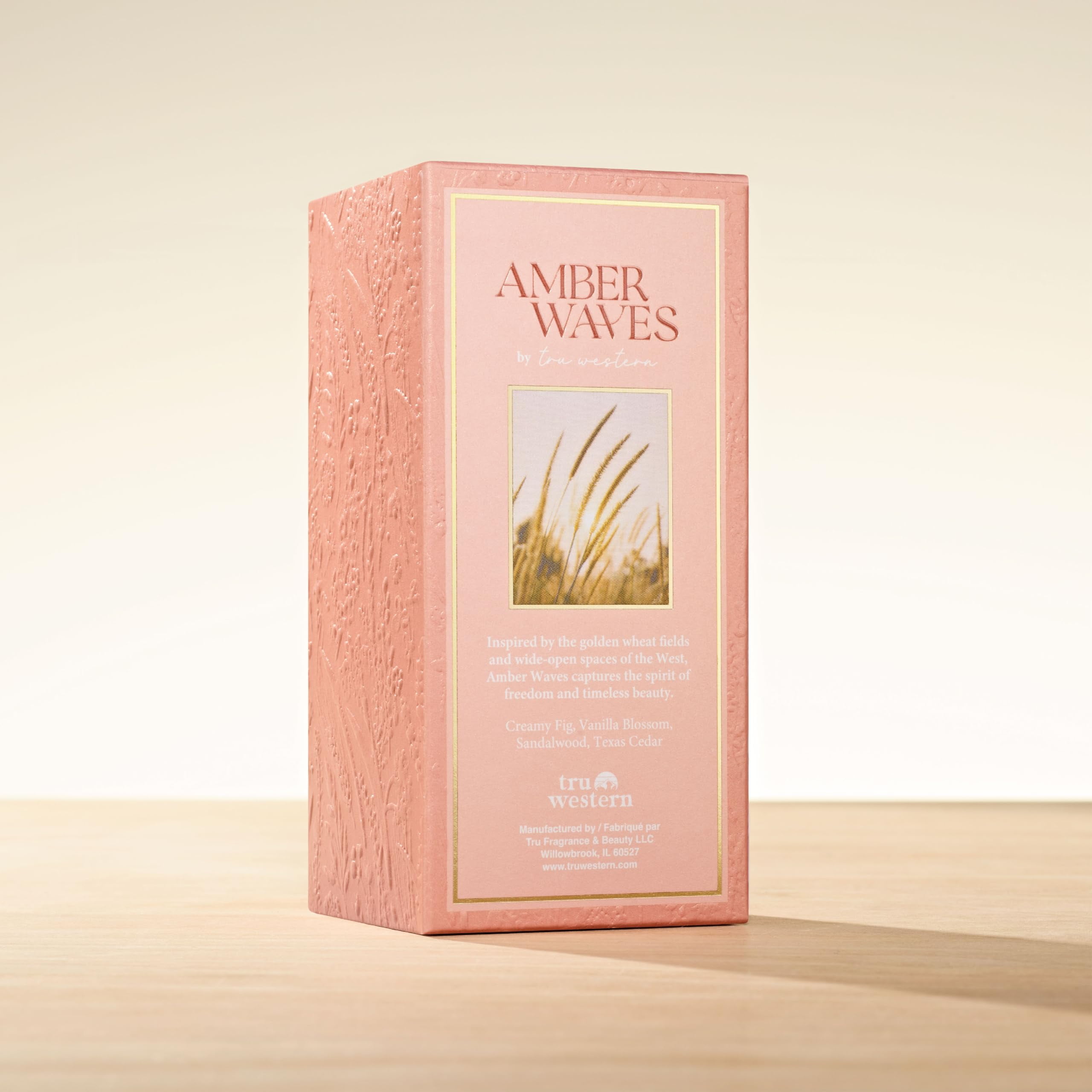Tru Fragrance Amber Waves Eau de Parfum, 2.7 fl oz, Bold & Earthy Scent, Fig, Vanilla, Sandalwood, Cedar