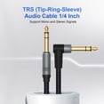 thumbnail image 4 of Birvemce Paquete De 2 Cables Trs Premium De 10 Pies, Cable Trs De 1/4 Pulgadas, Sin Ruido Y De Larga Duración, Cable De Audio Estéreo 1/4, Línea De Interconexión Equilibrada Para Mezclador De Guitarra, 4 of 7