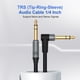 thumbnail image 4 of Birvemce Paquete de 2 cables TRS premium de 10 pies, cable TRS de 1/4 pulgadas, cable de audio estéreo 1/4 sin ruido y de larga duración, línea de interconexión equilibrada para guitarra eléctrica, me, 4 of 7