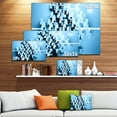 thumbnail image 3 of Blue 3D Cubes Fractal Design - Abstract Canvas Wall Art Print, 3 of 4