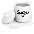 thumbnail image 1 of Swetwiny Porcelain Sugar Bowl with Lid and Spoon, 12 Ounces Ceramic Sugar Storage Jar Sugar Dispenser, White Seasoning Container for Home and Kitchen (Sugar), 1 of 8