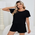 thumbnail image 5 of LYMAYTER‌ ‌Comfy Sleepwear Set for Women's Breathable Relaxed Two-Piece‌ Short Sleeves Set, 5 of 9