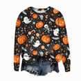 thumbnail image 4 of Godom Halloween Sweatshirts for Women Ghost Graphic Long Sleeve Tunic Shirts Crewneck Loose Pullover Tops 2025 Trendy Outfit, 4 of 5