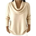 thumbnail image 6 of Wlynlyn Womens Sweaters Cowl Neck Loose Fitted Lightweight Solid Color Long Sleeve Knit Pullover Tops, 6 of 10