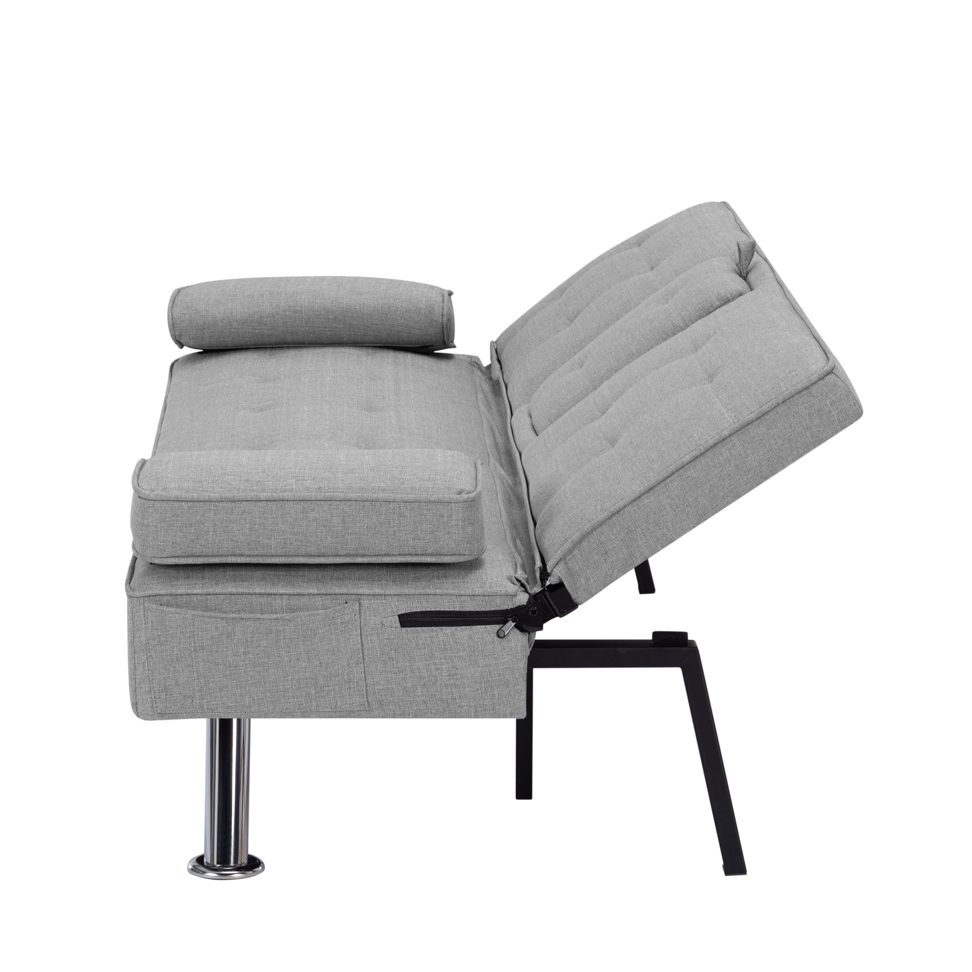 Gewnee Futon Sleeper Sofa Bed Modern Polyester Couch Convertible Folding Recliner Living Room Furniture with 2 Cup Holders for Guest Room,Living Room