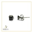 thumbnail image 5 of BEBERLINI Women Stud Earrings Cubic Zirconia Black Stainless Steel Jewelry Square 5 mm, 5 of 8