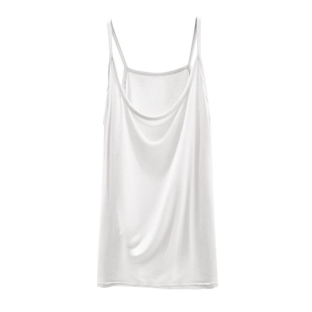 UPPADA Summer Basic Tank Tops for Women Solid Irregular Hem Tees Flowy Trendy Casual Sleeveless Shirts Cute Tees White,2XL