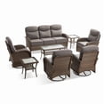 thumbnail image 2 of PARKWELL 8-Piece Outdoor Patio Furniture Set, 7-Seat High Back Wicker Cushioned Conversation Set with Coffee Table for Porch - Gray, 2 of 10