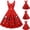 Red, variant on BLTIBY Women's Christmas Dress Printed Pleated Swing Dresses Xmas Sleeveless V Neck Cocktail Prom Party Dress Fashion Outfits 2024 Red XXL