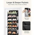 thumbnail image 3 of Over The Door Shoe Organizer with 16 Large Pockets, Hanging Shoe Rack for Closet Door, Space Saving Shoe Storage for Boots, Heels & Sneakers, Black, 3 of 7