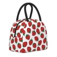 thumbnail image 2 of Vsdgher Insulated Lunch Bag Simple Bento Cooler Bag Lunch Tote Bag , Suitable for picnics, school, work (Hand Drawn Strawberry Print ), 2 of 5