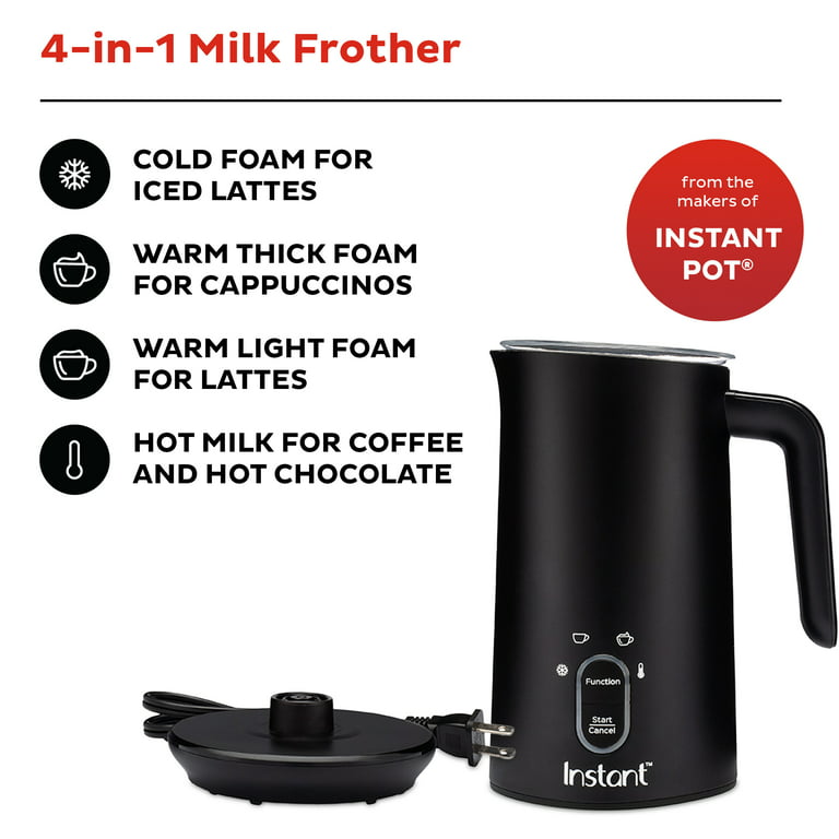 KIDISLE 4 in 1 Electric Milk Frother and Steamer, Automatic Milk Warmer  Heater, Hot&Cold Foam Maker,300ml/10oz,Black. 